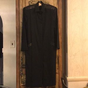 Black Dress with Leather Trim